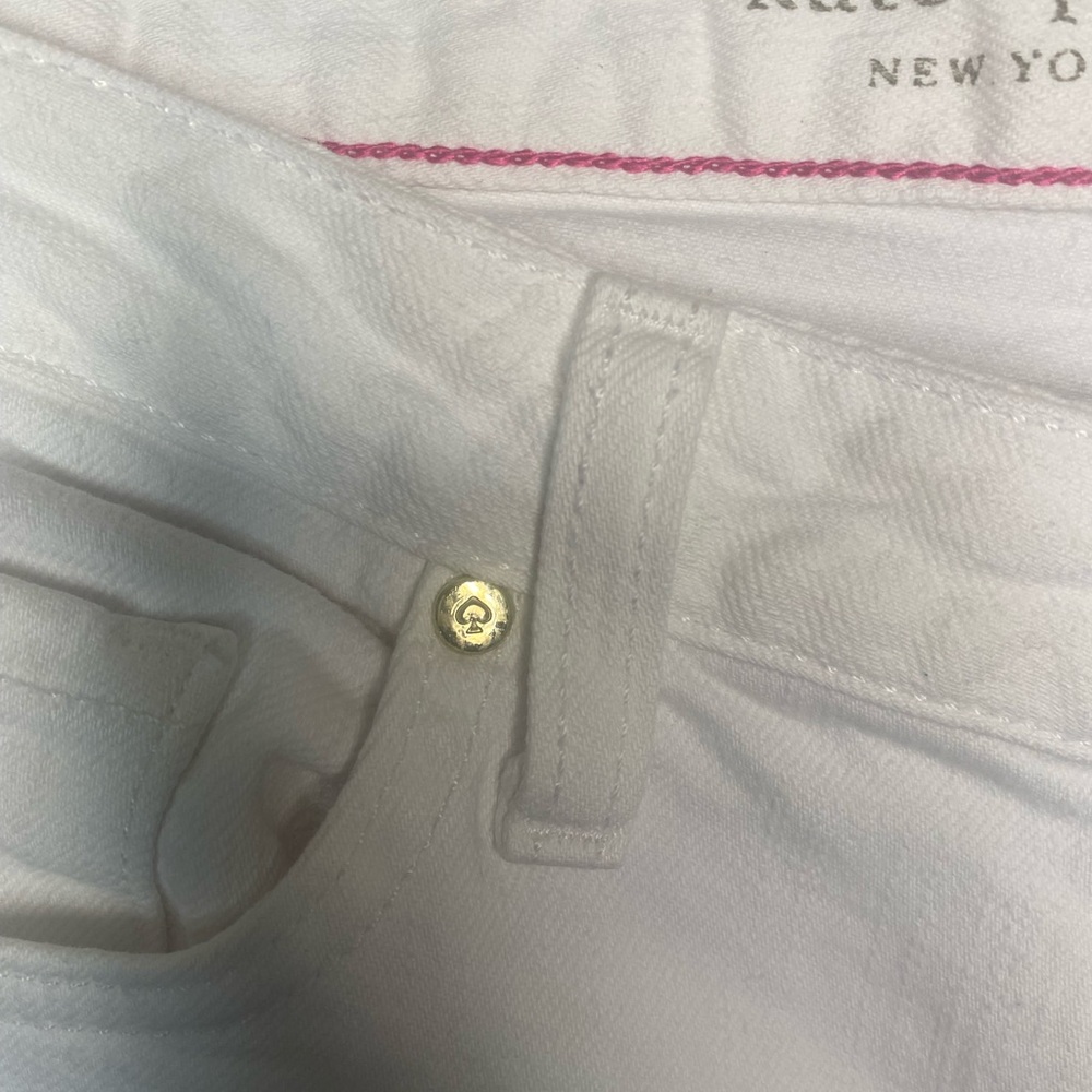Kate Spade New York White Jeans Size 28 Play Hooky Straight Slim Pants - Picture 4 of 7